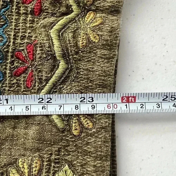 Chico's VTG Sz S Jacket Dark Olive Boho Southwestern Floral Embroidered Artsy‎ - Picture 16 of 16